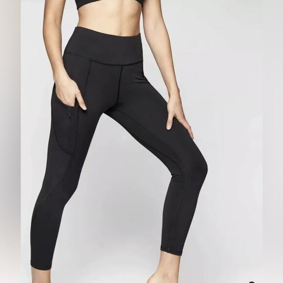 Athleta Black Up For Anything Pocket 7/8 Length Leggings Size XS - Picture 1 of 9